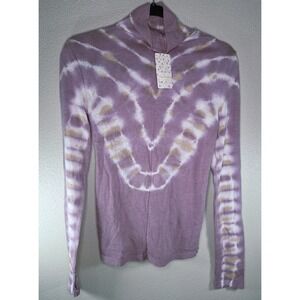 Free People Moody Blossom Tie Dye Mock Neck Top Small NWT